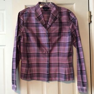Ann Taylor Women’s plaid silk blouse